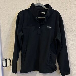 Columbia Black Button-Up Fleece Jacket XL
